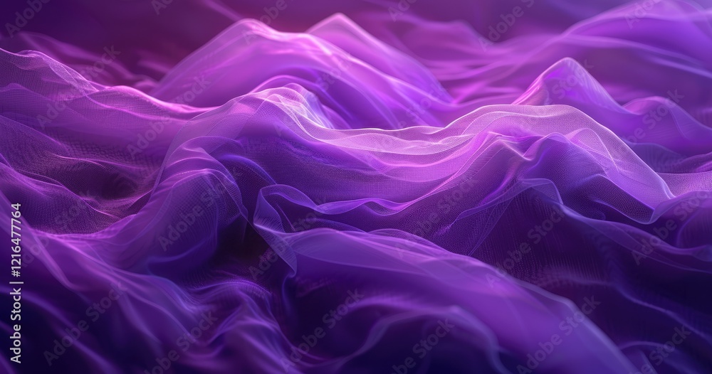 Fototapeta premium A vibrant, flowing abstract representation of waves in shades of purple and pink.