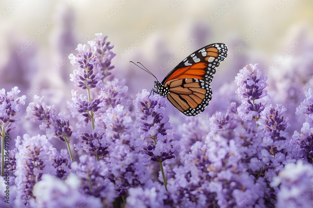 Monarch Butterfly on Lavender Blossoms - Nature's Tranquility Perfect for Print or Poster Design Monarch Butterfly on Lavender Blossoms - Nature's Tranquility Perfect for Print or Poster Design