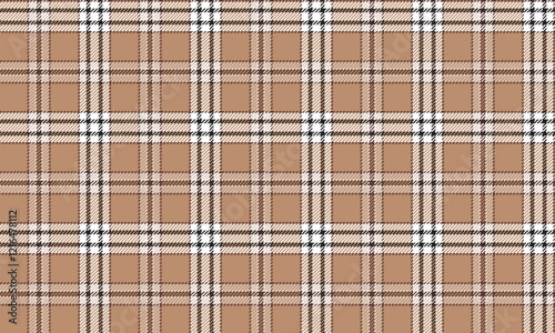 Seamless plaid pattern, cream, white, brown, for designing clothes, skirts, everyday wear, vector illustration.