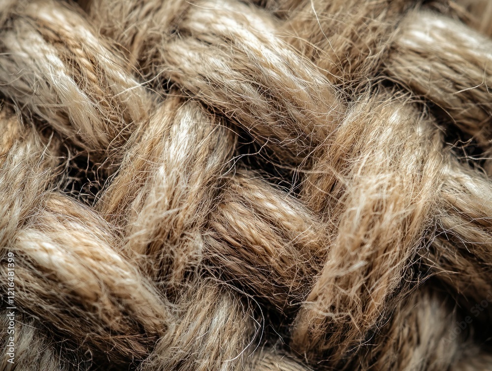 Fototapeta premium Close-up of woven fabric, highlighting the texture and intricate pattern of the interwoven threads.