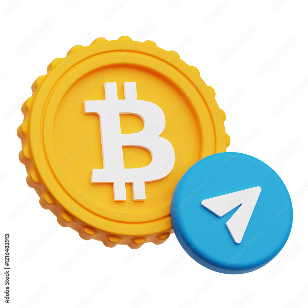 sending bitcoin 3d icon isolated on the transparent background sending bitcoin 3d icon isolated on the transparent background