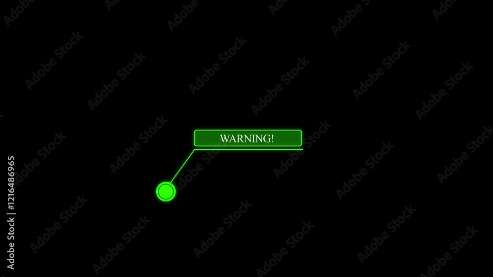Lower third animation of media person or tv news title, animated warning callout Hud element, Hud dynamic elements warning callout. warning call out animation on black background.