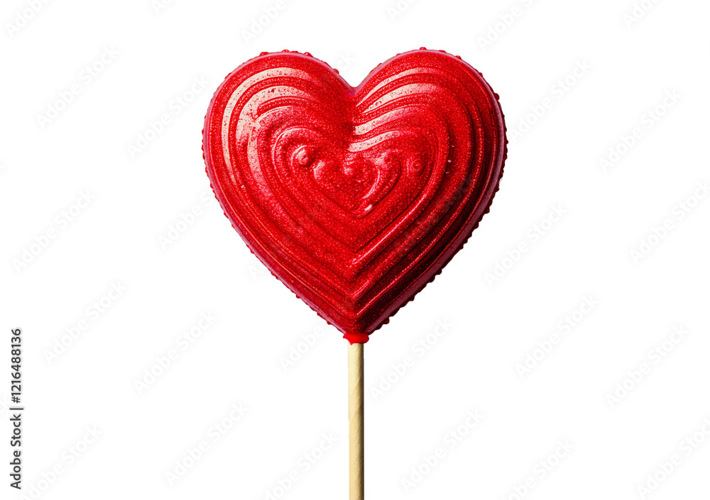 Heart shaped candy on a stick Valentines Day isolated on transparent or white background Heart shaped candy on a stick Valentines Day isolated on transparent or white background