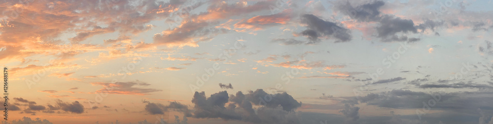 Romantic pastel color sky. Tender cloud on night sky with light, weather background Romantic pastel color sky. Tender cloud on night sky with light, weather background