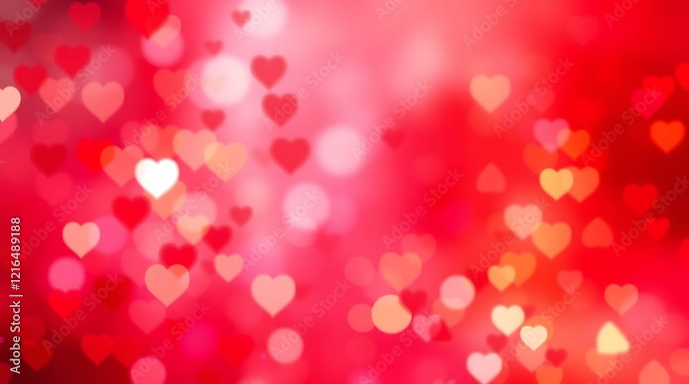 Valentine's day background, heart-shaped bokeh lights, romantic red backdrop, soft focus, glowing pink hearts, dreamy atmosphere, blurred love symbols, festive holiday texture, passionate color palett Valentine's day background, heart-shaped bokeh lights, romantic red backdrop, soft focus, glowing pink hearts, dreamy atmosphere, blurred love symbols, festive holiday texture, passionate color palett