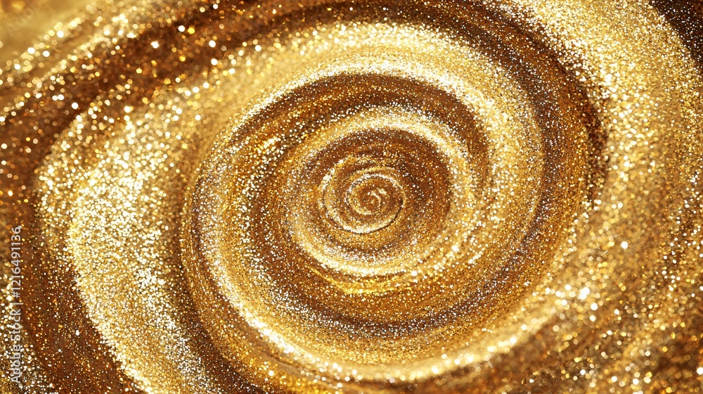Golden Glitter Spiral Vortex Background Golden Glitter Spiral Vortex Background