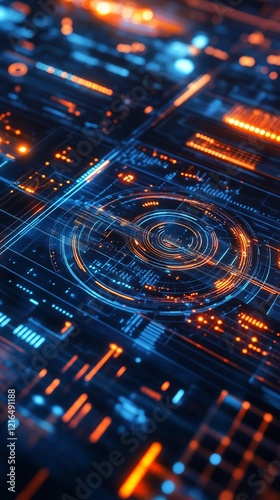 Wallpaper Mural Glowing Circuitry Pattern. Background digital. Can be used for tech Torontodigital.ca