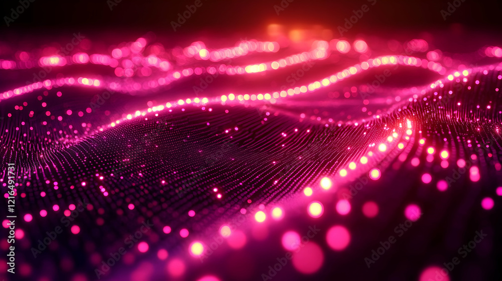 Abstract Pink and Purple Glowing Particle Wave Background Abstract Pink and Purple Glowing Particle Wave Background