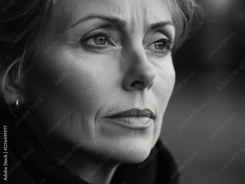 Obraz premium Contemplative Woman: A Study in Emotional Portraiture