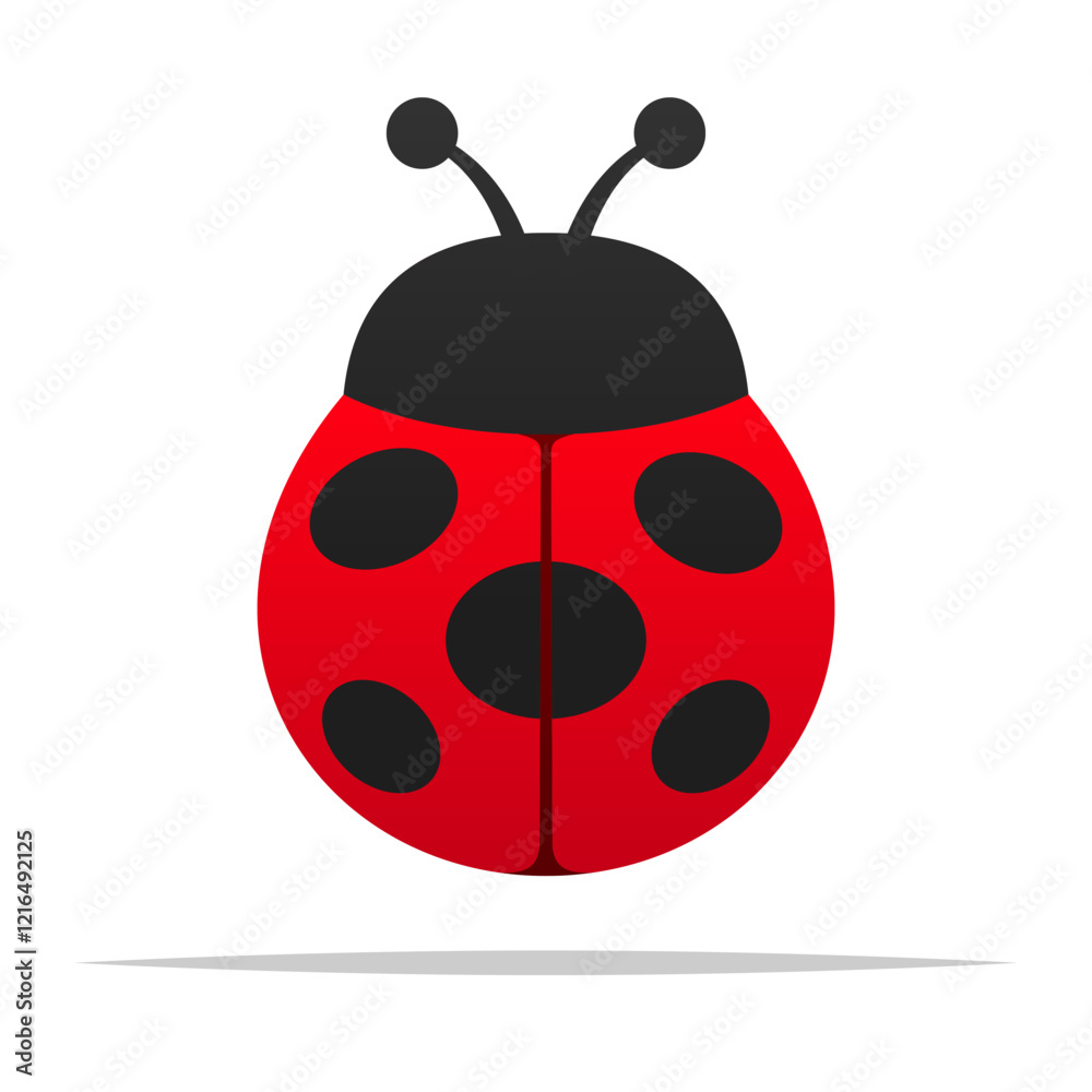 Obraz premium Red ladybug vector isolated illustration