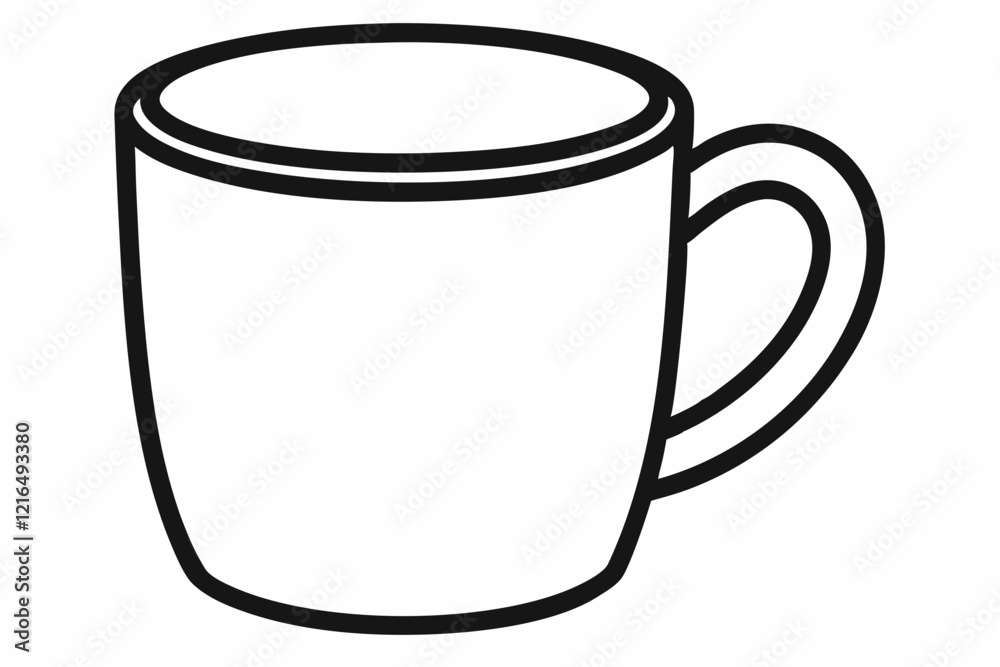 Coffee mug outline on white background. Graphic of coffee mug line art vector illustration
Coffee mug outline on white background. Graphic of coffee mug line art vector illustration