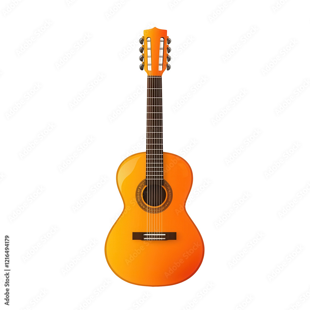 Vibrant acoustic guitar display studio setting transparent background professional