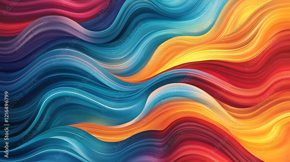 Abstract Colorful Waves Flowing Design Abstract Colorful Waves Flowing Design