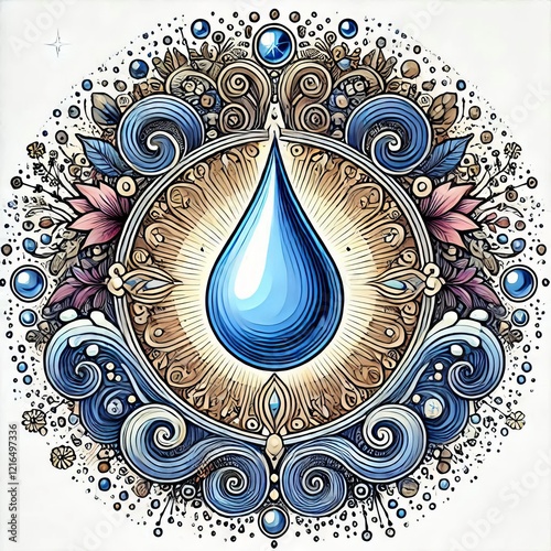 Water Drop 💧 Represents emotional flow release cleansing