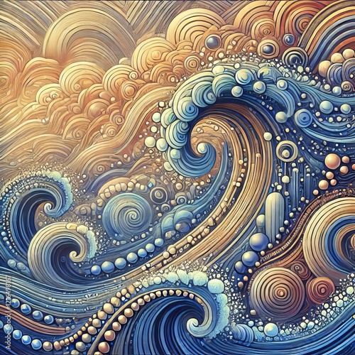 Wave Patterns Waves cresting and falling together illustrating t