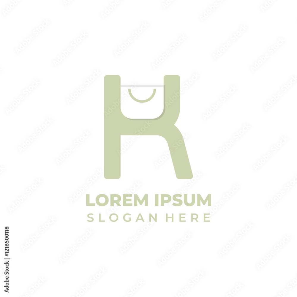 Letter K shop logo vector, shopping bag symbol combined with initial letter K Letter K shop logo vector, shopping bag symbol combined with initial letter K