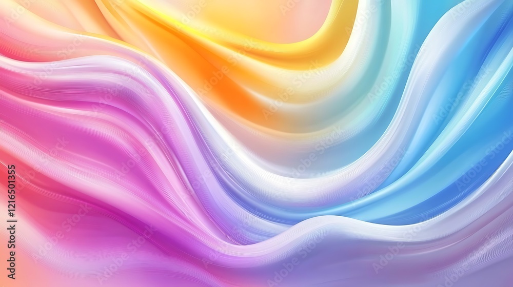 Abstract Pastel Swirls Colorful Wave Design