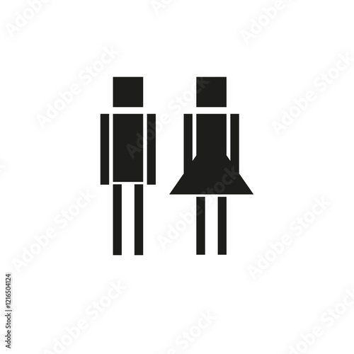 Pictogram of female and male figures. Simple flat vector illustration on a white background