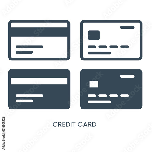 Credit card line icon set. Vector illustration stock illustration