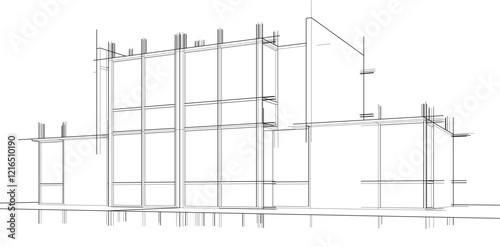 architectural sketch of a building