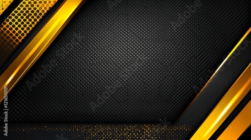 Abstract Black and Gold Diagonal Stripes Design