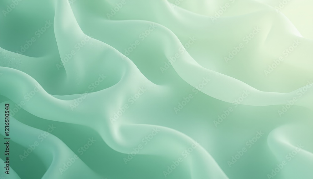 Light green chiffon fabric with airy flowing folds. Light green chiffon fabric with airy flowing folds.