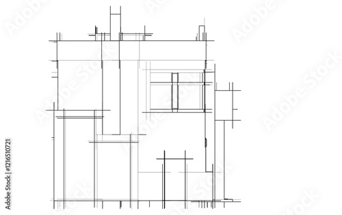 architectural sketch of a house