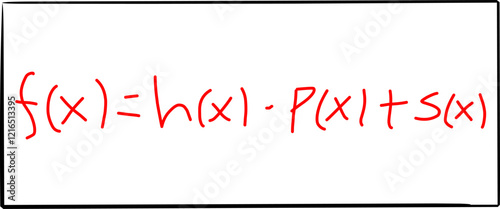 mathematical multiterm division formula, in Doodle style