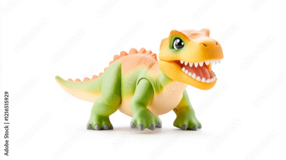 Toy Dinosaur on White Background. Generative AI Toy Dinosaur on White Background. Generative AI