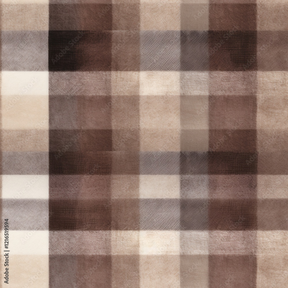 Abstract pattern showing a textured checkered design in shades of brown and beige in a modern artistic style suitable for contemporary decor Abstract pattern showing a textured checkered design in shades of brown and beige in a modern artistic style suitable for contemporary decor