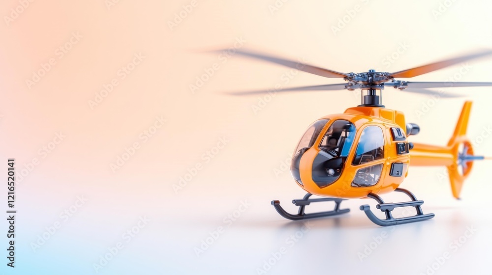 Toy helicopter isolated on a white background. Generative AI Toy helicopter isolated on a white background. Generative AI