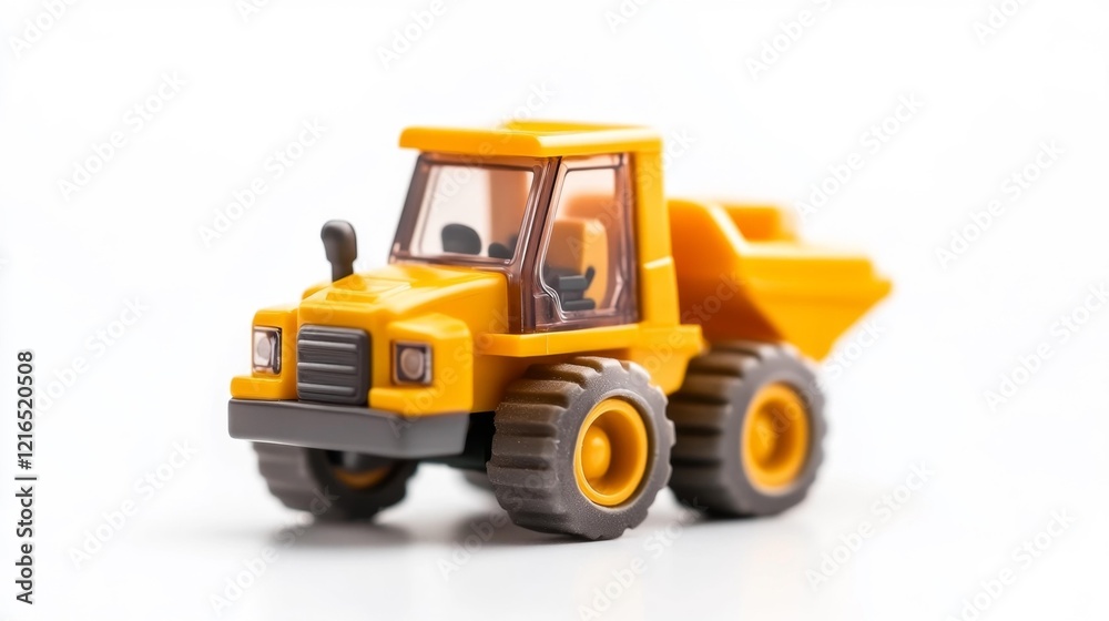Toy Construction Vehicle Isolated on White Background. Generative AI Toy Construction Vehicle Isolated on White Background. Generative AI