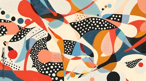 Illustration of A contemporary art piece combining abstract shapes and intricate dot fonts, evoking a sense of modernity. Ai Generate.
