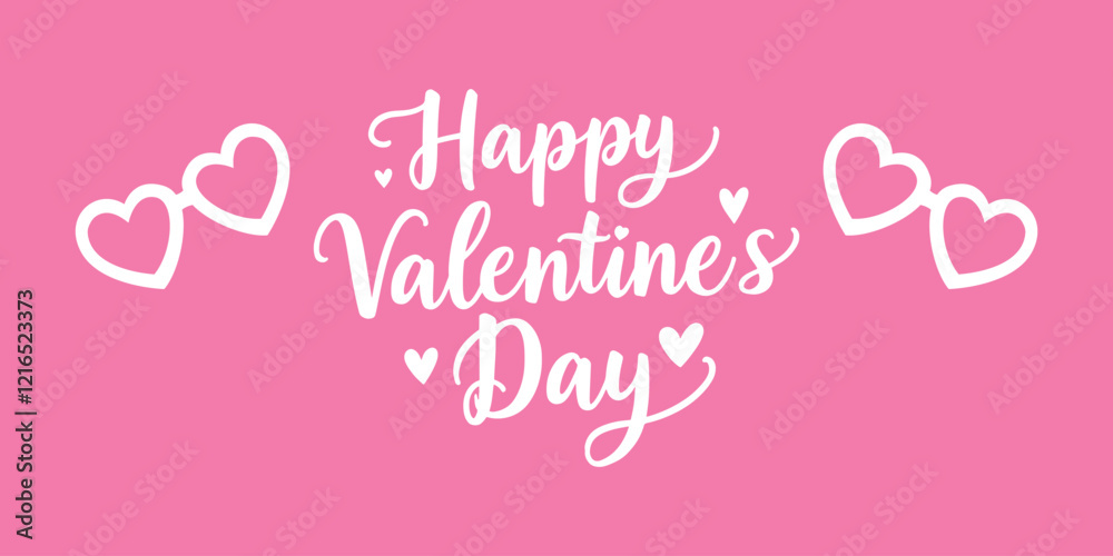 pink happy valentine’s day text with decorative background pink happy valentine’s day text with decorative background