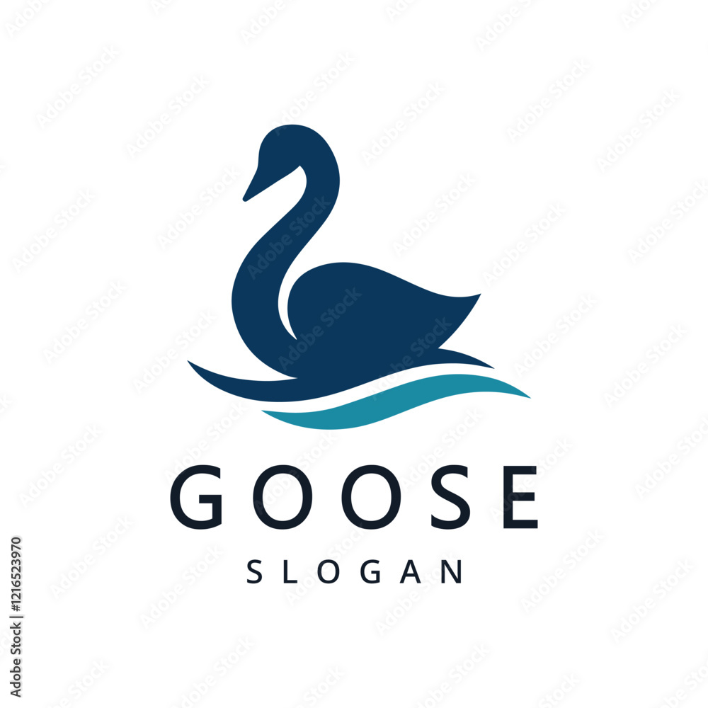 Obraz premium Goose logo design vector template, Goose icon