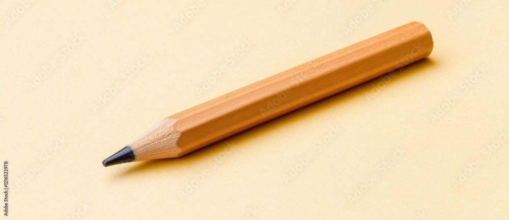 Creative Drawing Tool Yellow Pencil on Plain Background Creative Drawing Tool Yellow Pencil on Plain Background