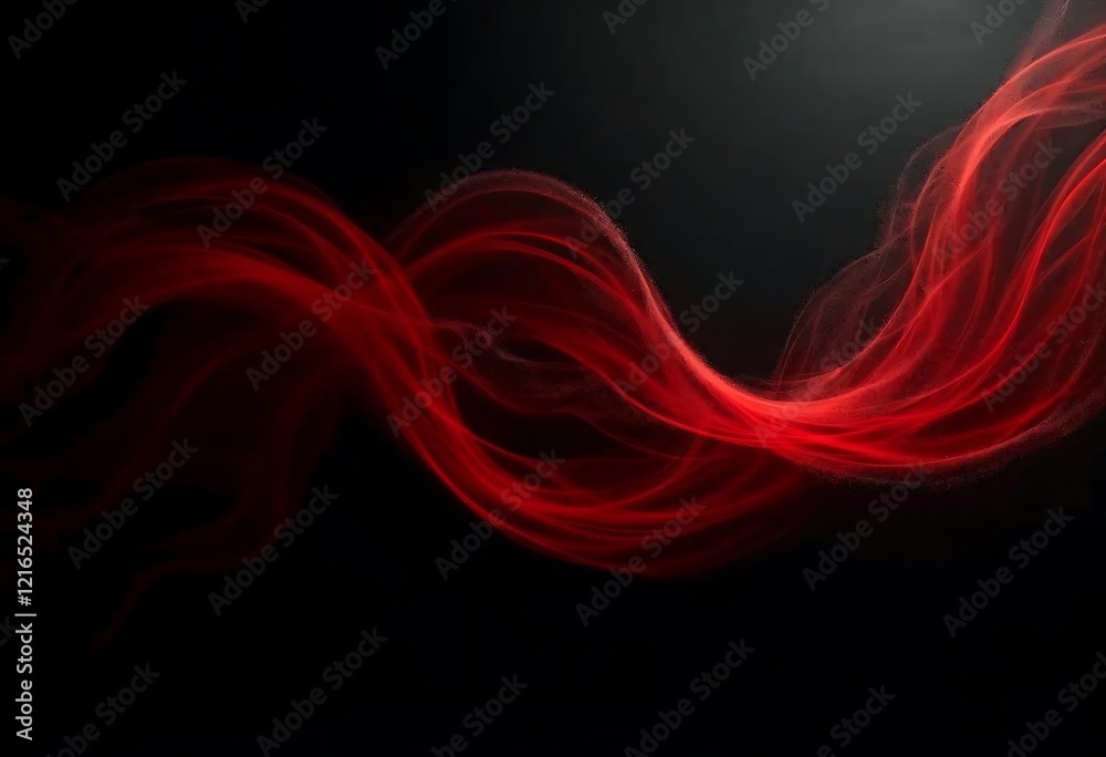 Fototapeta premium Abstract Red Flowing Fabric Design Dark Background