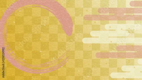 和モダンなチェック模様のデザイン背景