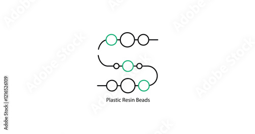 Plastic Resin Beads Icon Representing Polymer Materials and Sustainability