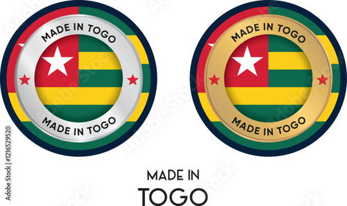 Made in Togo. Premium labels, stickers, pointer, badge and symbol of Togo flag icon. Collection vector illustration
