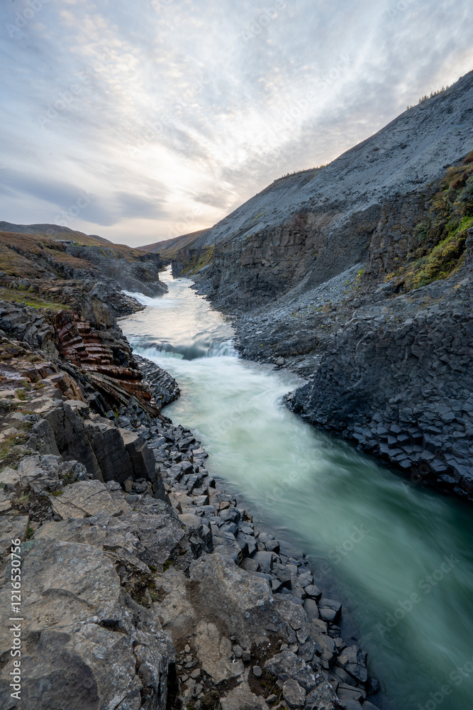 Different view of the Studlagil Canyon, Iceland Different view of the Studlagil Canyon, Iceland