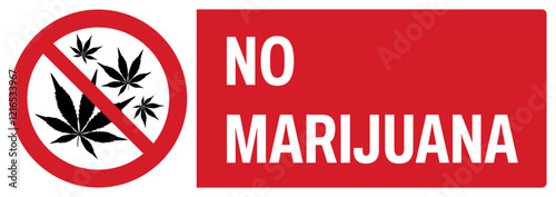 ISO prohibition safety signs uppercase text_no marijuana_landscape size 1/2 a4,a3,a2,a1	 
