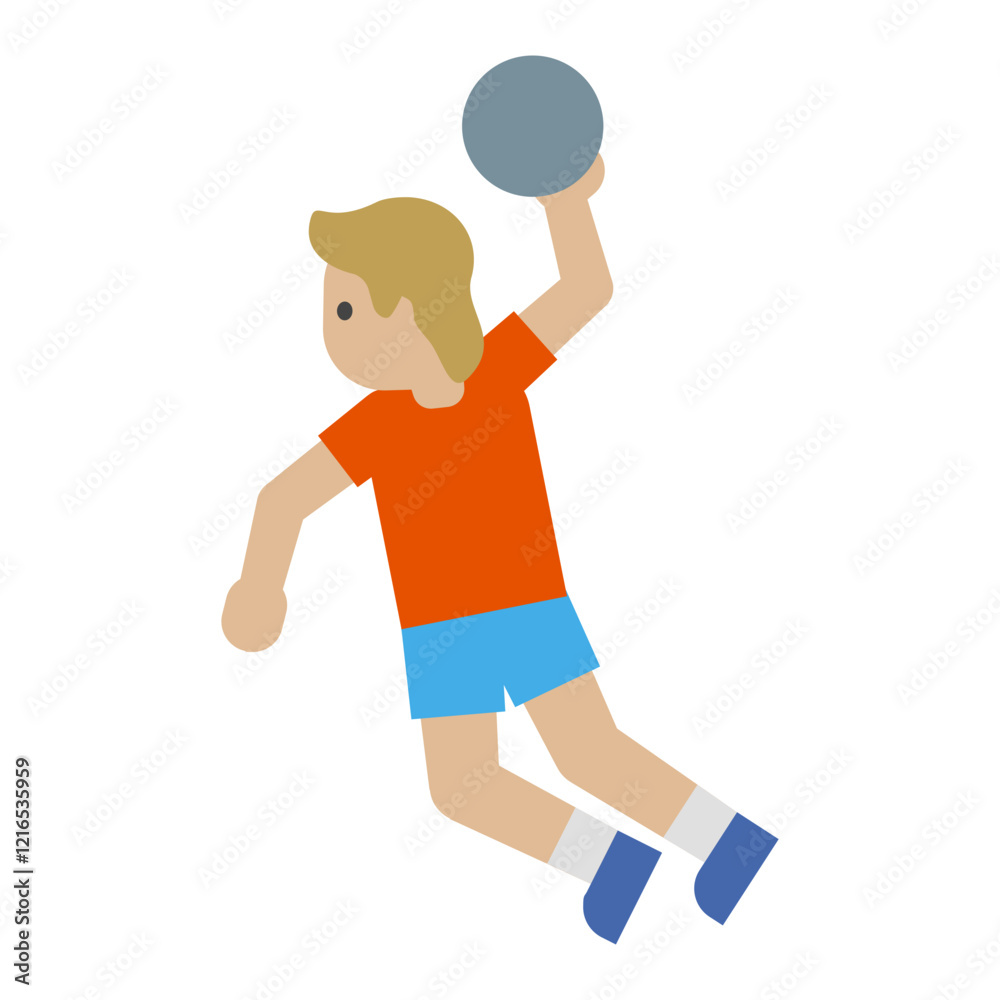 Handball Player Cartoon Illustration, Isolated on White Background, Clipart Handball Player Cartoon Illustration, Isolated on White Background, Clipart