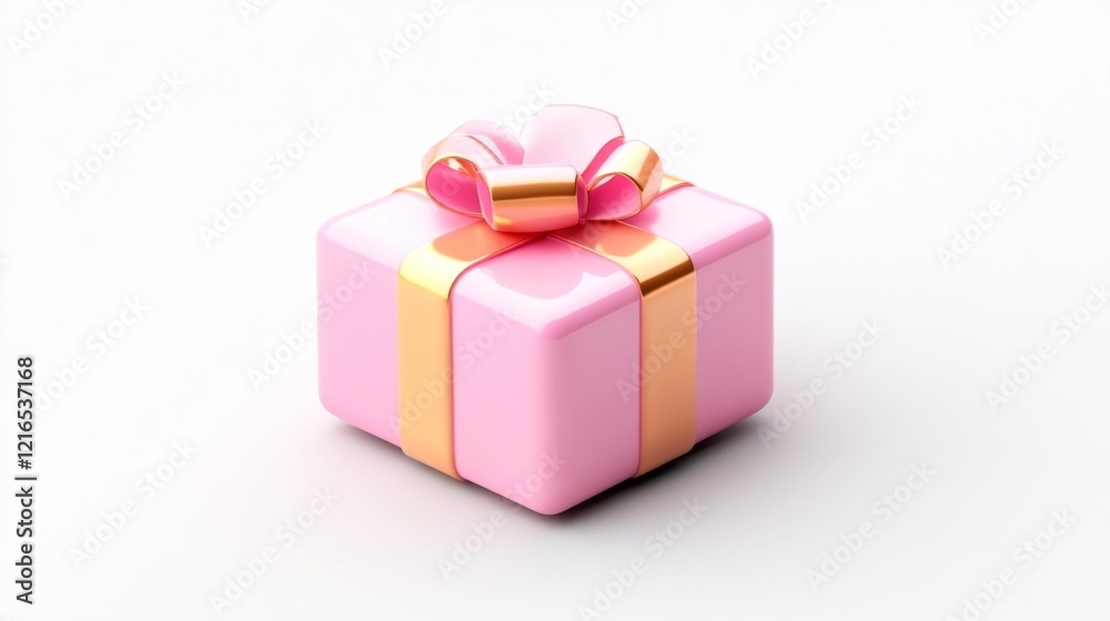 Colorful gift box mockup isolated with a ribbon. Generative AI Colorful gift box mockup isolated with a ribbon. Generative AI