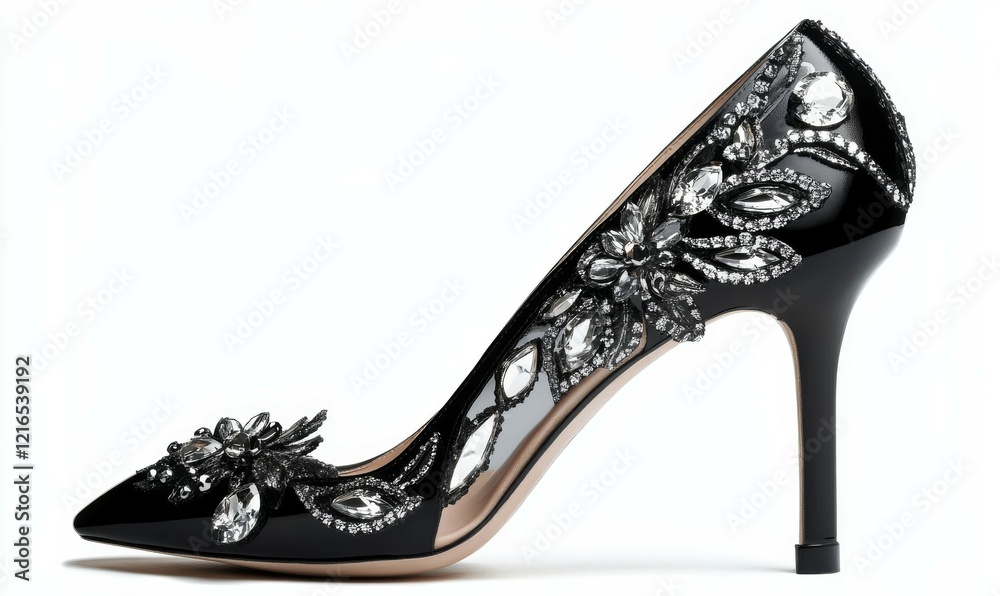 Obraz premium Elegant black high heel shoes perfect for formal occasions and evening events