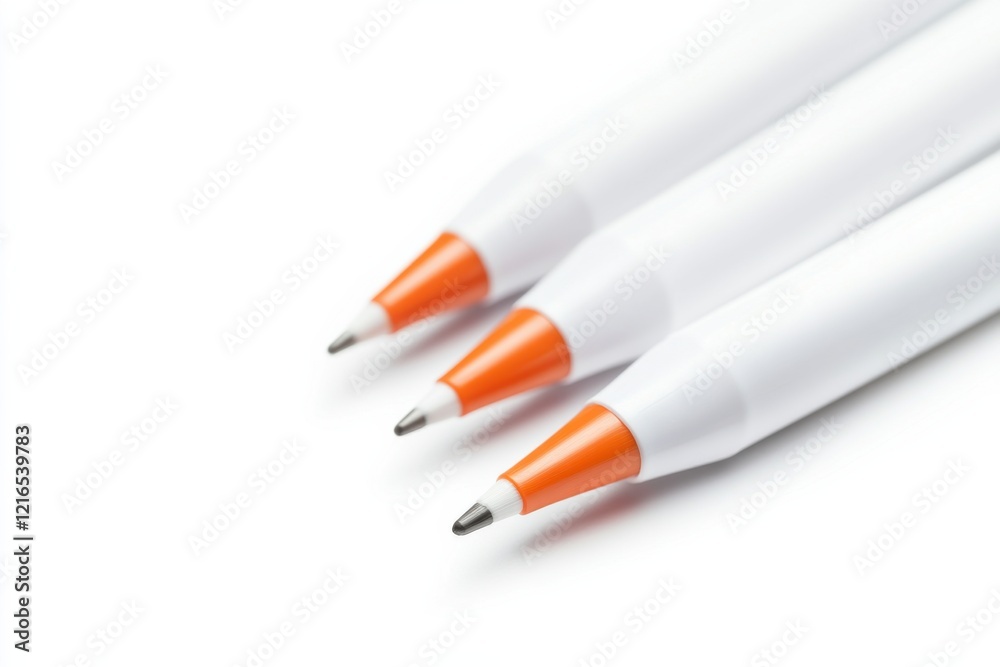 High-quality fine tip markers arranged elegantly on a clean white surface showcasing sharp details and realistic lighting for artistic projects