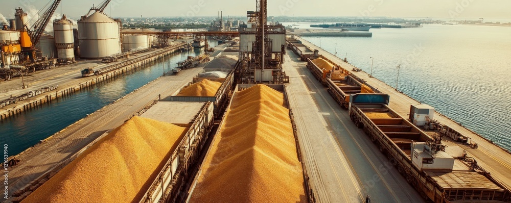 Export grain in seaport Export grain in seaport