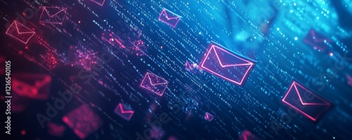 email marketing concept, company sending many e-mails or digital newsletter to customers