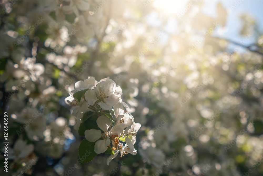 The Delightful and Captivating View of Blossoming Flowers Under the Bright and Warm Sunlight