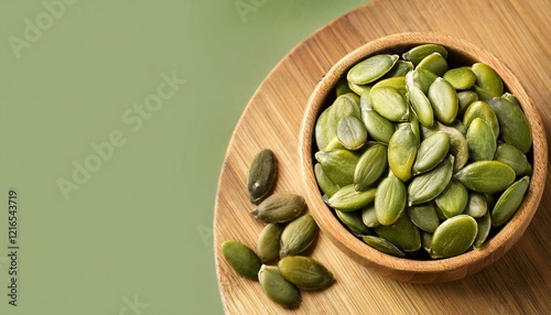 Wallpaper Mural Fresh organic green pumpkin seeds  Torontodigital.ca